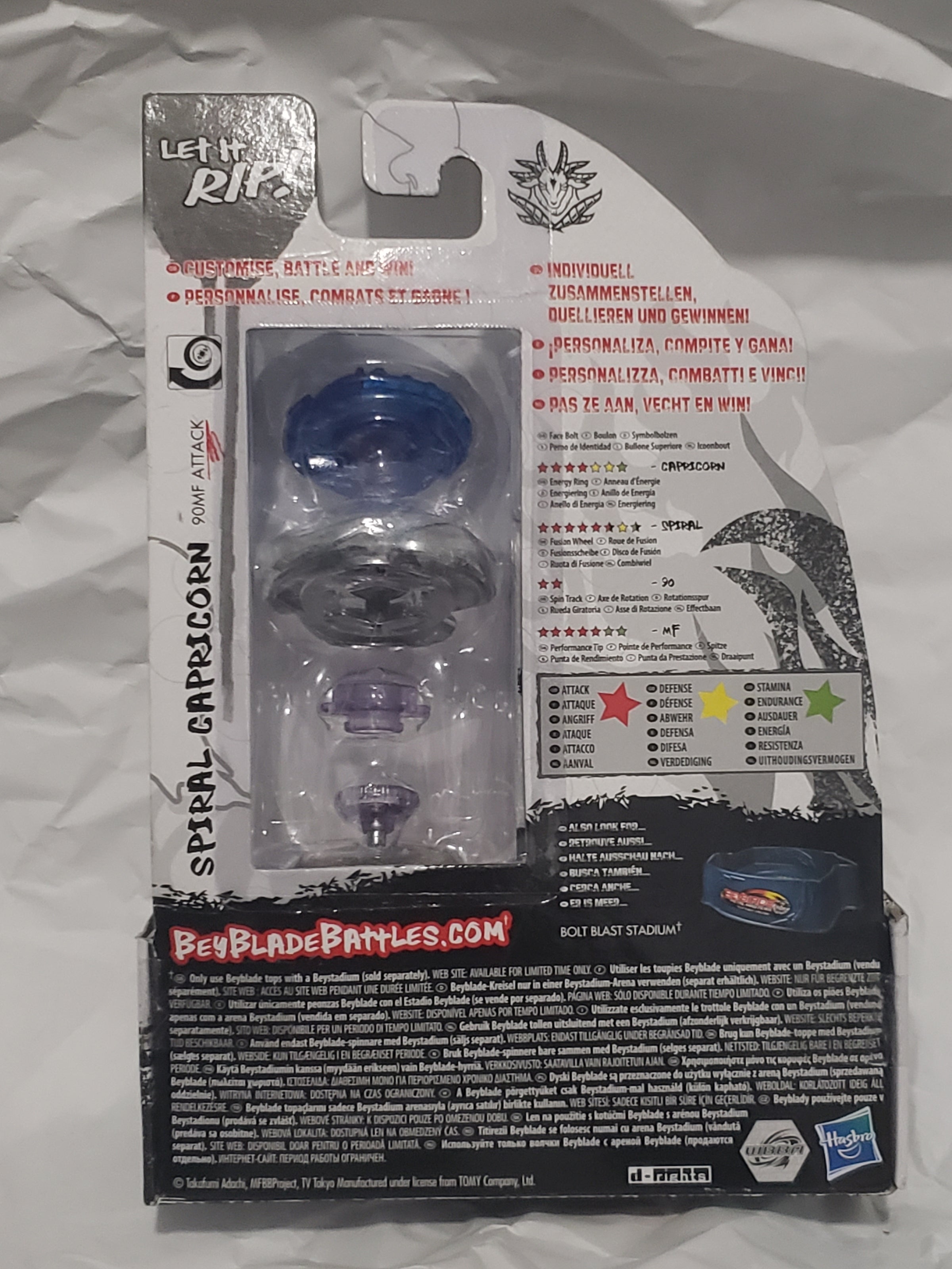 Hasbro Spiral Capricorn 90MF Beyblade Metal Masters BB-102